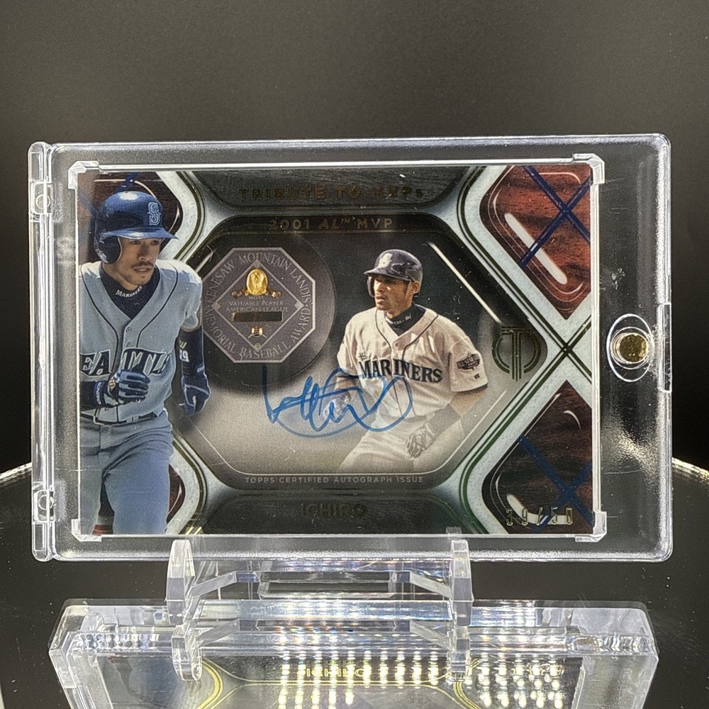 Ichiro Auto /50 2022 Topps Tribute to MVPs Autograph Shadow Card